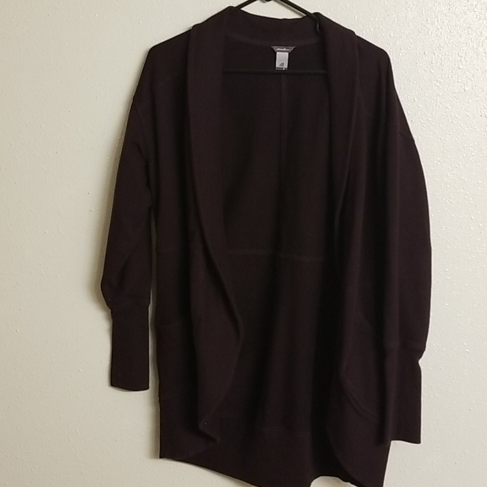 ddie Bauer Long Plum Cardigan